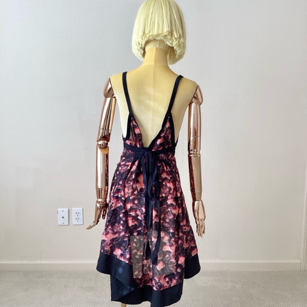 Proenza Scouler Watermelon Pink Plunge V Neck Mini Dress SZ XS/S - Picture 3 of 6